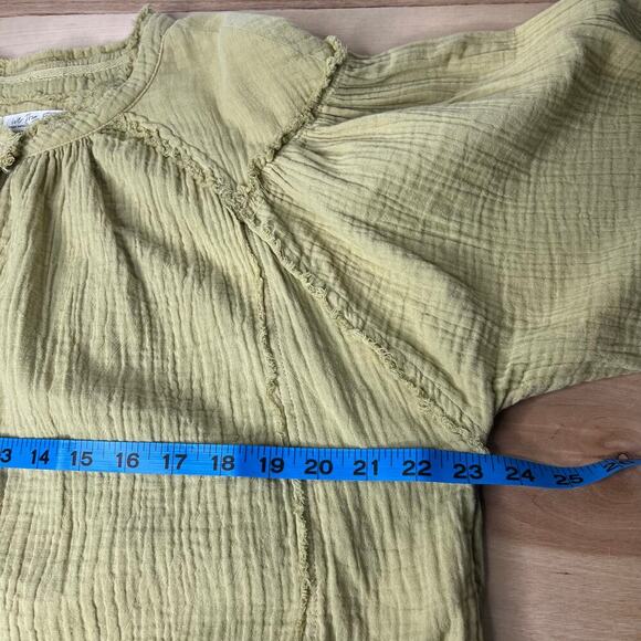We The Free Lucy Solid SwingTop in Desert Yellow Gauze Size XS Boho Lagenlook - Picture 8 of 10